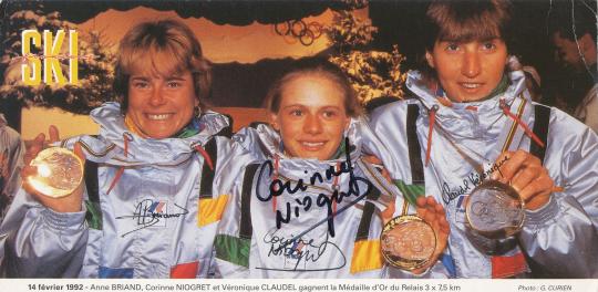 Corinne Niogret  Frankreich Biathlon  Autogrammkarte  original signiert 