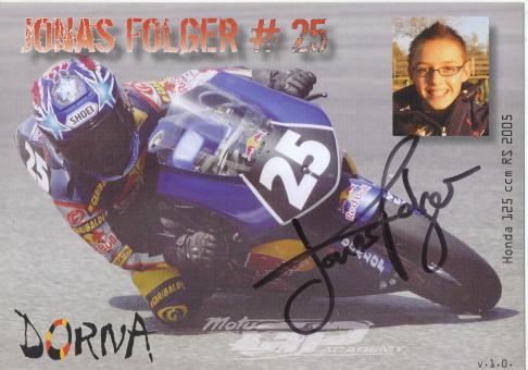 Jonas Folger  Motorrad  Autogrammkarte  original signiert 