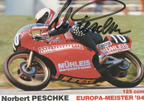 Norbert Peschke   Motorrad  Autogrammkarte  original signiert 