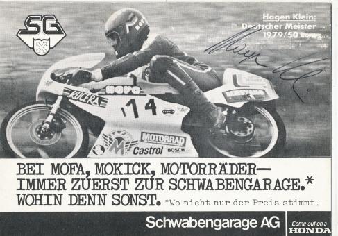Hagen Klein   Motorrad  Autogrammkarte  original signiert 