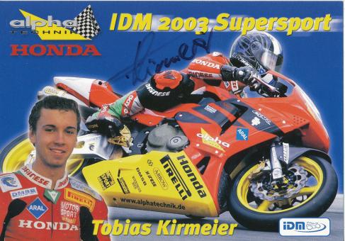 Tobias Kirmeier   Motorrad  Autogrammkarte  original signiert 