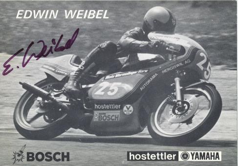 Edwin Weibel   Motorrad  Autogrammkarte  original signiert 