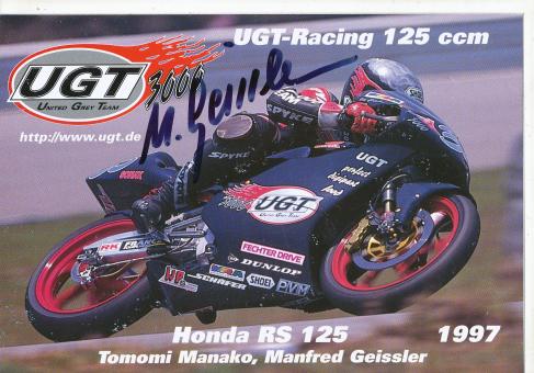Manfred Geissler   Motorrad  Autogrammkarte  original signiert 