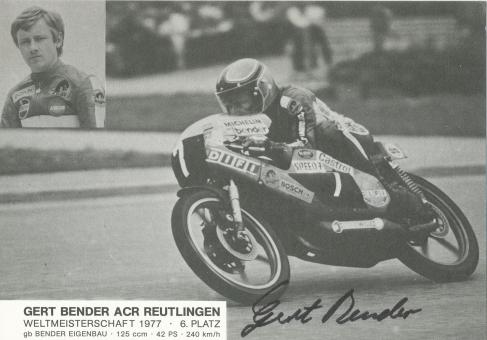 Gert Bender   Motorrad  Autogrammkarte  original signiert 