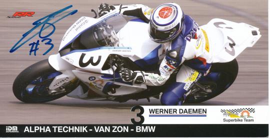 Werner Daemen  Motorrad  Autogrammkarte  original signiert 