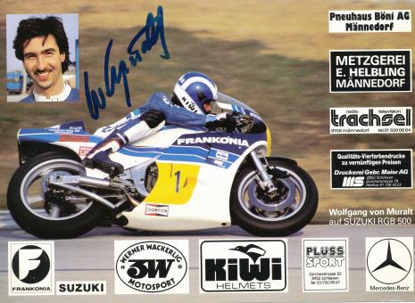 Wolfgang von Muralt  Motorrad  Autogrammkarte  original signiert 