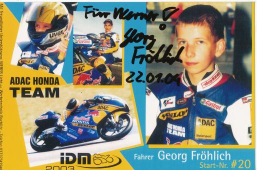 Georg Fröhlich   Motorrad  Autogramm Foto original signiert 