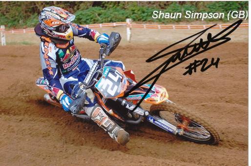 Shaun Simpson  Motocross  Motorrad  Foto  original signiert 