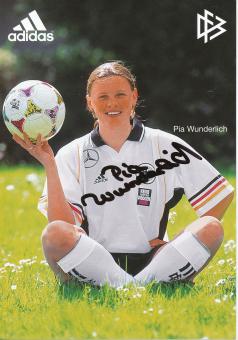 Pia Wunderlich  DFB Frauen Nationalteam Fußball Autogrammkarte original signiert 