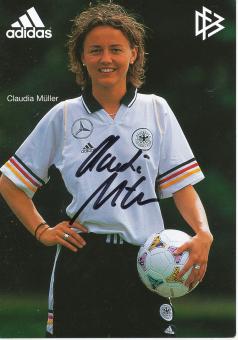 Claudia Müller  DFB Frauen Nationalteam Fußball Autogrammkarte original signiert 