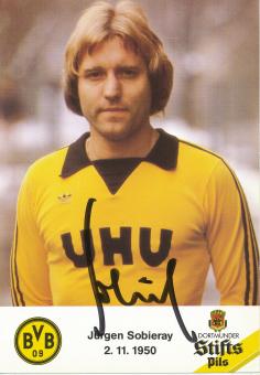 Jürgen Sobieray † 2021  1981/1982  Borussia Dortmund Fußball Autogrammkarte  original signiert 