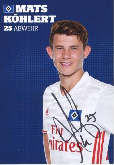 Mats Köhlert  2016/2017  Hamburger SV  Fußball Autogrammkarte original signiert 
