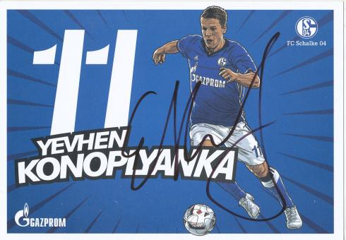 Yevhen Konoplyanka   2016/2017  Schalke 04  Fußball Autogrammkarte original signiert 