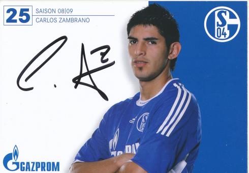 Carlos Zambrano   2008/2009  Schalke 04  Fußball Autogrammkarte original signiert 