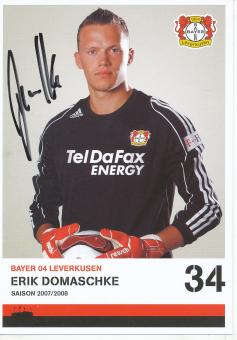 Erik Domaschke  2007/2008  Bayer 04 Leverkusen  Fußball Autogrammkarte original signiert 