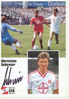 Christian Schreier  1.8.1986  Bayer 04 Leverkusen  Fußball Autogrammkarte original signiert 