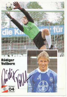 Rüdiger Vollborn  1.8.1986  Bayer 04 Leverkusen  Fußball Autogrammkarte original signiert 