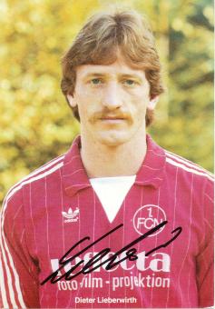 Dieter Lieberwirth   1981/1982  FC Nürnberg  Fußball Autogrammkarte original signiert 
