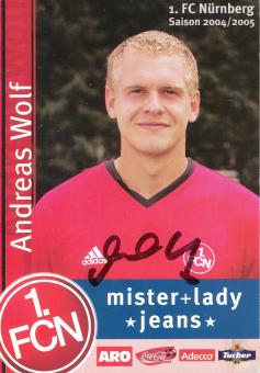Andreas Wolf  2004/2005  FC Nürnberg  Fußball Autogrammkarte original signiert 