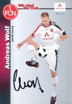Andreas Wolf  2008/2009  FC Nürnberg  Fußball Autogrammkarte original signiert 