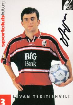 Levan Tskitishvili  2000/2001  SC Freiburg  Fußball Autogrammkarte original signiert 
