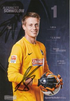 Alexander Schowlow   2015/2016  SC Freiburg  Fußball Autogrammkarte original signiert 