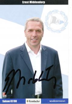 Ernst Middendorp  2007/2008   Arminia Bielefeld  Fußball Autogrammkarte original signiert 