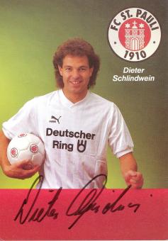 Dieter Schlindwein  1989/1990  FC St.Pauli  Fußball Autogrammkarte original signiert 