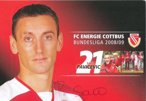 Savo Pavicevic  2008/2009  Energie Cottbus  Fußball Autogrammkarte original signiert 