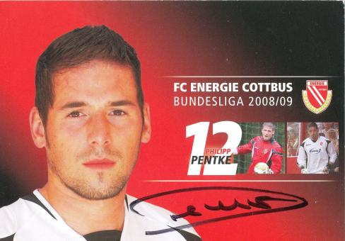Philipp Pentke  2008/2009  Energie Cottbus  Fußball Autogrammkarte original signiert 