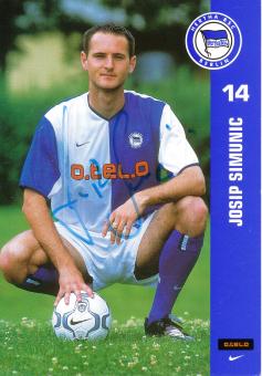 Josip Simunic  2001/2002  Hertha BSC Berlin  Fußball Autogrammkarte original signiert 