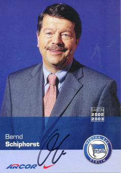 Bernd Schiphorst  2002/2003  Hertha BSC Berlin  Fußball Autogrammkarte original signiert 