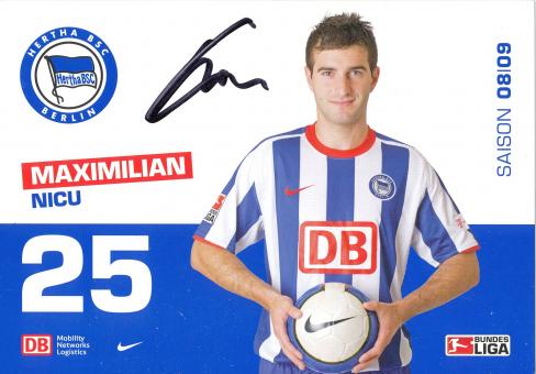Maximilian Nicu 2008/20009  Hertha BSC Berlin  Fußball Autogrammkarte original signiert 