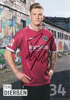 Tim Dierßen   2016/2017  Hannover 96  Fußball Autogrammkarte original signiert 