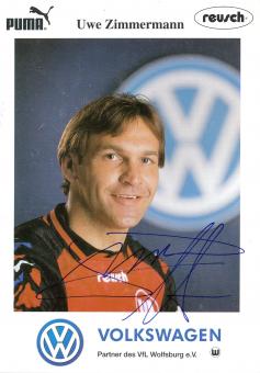 Uwe Zimmermann  1995/1996  VFL Wolfsburg  Fußball Autogrammkarte original signiert 