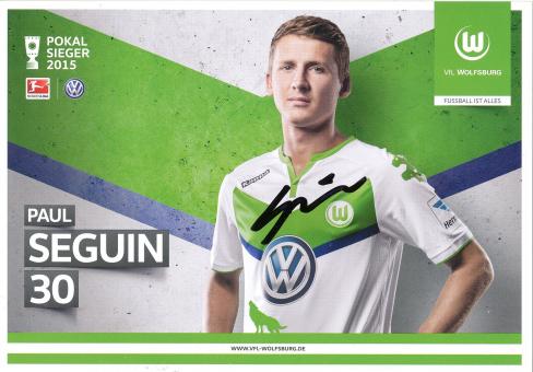 Paul Seguin  2015/2016  VFL Wolfsburg  Fußball Autogrammkarte original signiert 