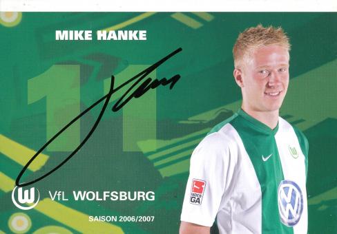 Mike Hanke   2006/2007  VFL Wolfsburg  Fußball Autogrammkarte original signiert 