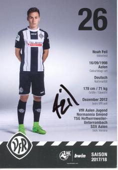Noah Feil  2017/2018  VFR Aalen   Fußball Autogrammkarte original signiert 