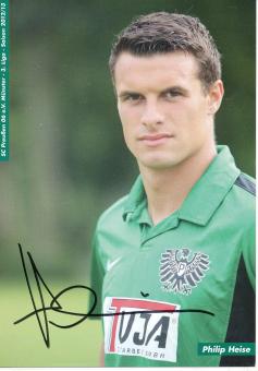 Philip Heise  2012/2013  Preußen Münster   Fußball Autogrammkarte original signiert 