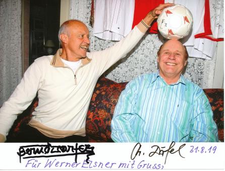 Gert "Charly"Dörfel  & Bernd Dörfel  Hamburger SV  Fußball Autogramm Foto original signiert 