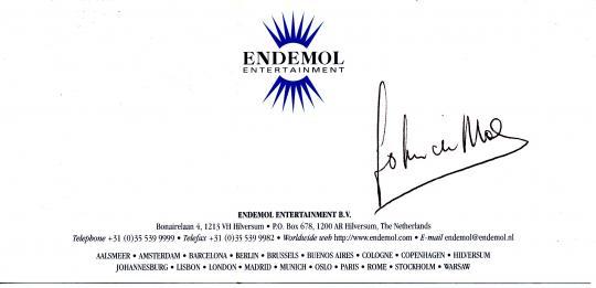 John De Mol  Fernsehproduzent  Autogramm Karte original signiert 