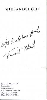 Vincent Klink  Sterne Koch   Autogramm Karte original signiert 