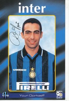 Youri Djorkaeff   Inter Mailand  Weltmeister WM 1998 Fußball Autogrammkarte  original signiert 