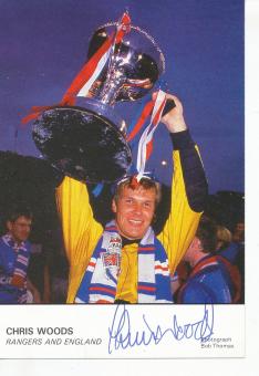 Chris Woods  Glasgow Rangers & England  Fußball Autogrammkarte  original signiert 