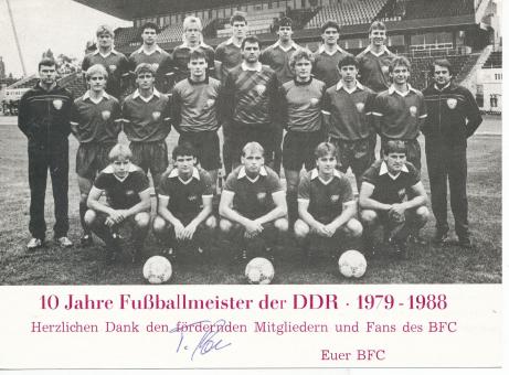 BFC Dynamo Berlin  1988  Fußball Mannschaftskarte  original signiert 