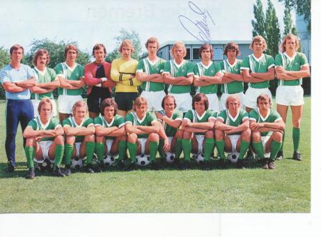 SV Werder Bremen  1974/1975  Fußball Mannschaftskarte  original signiert 