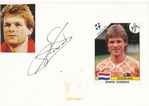 Erwin Koeman   Holland WM 1990 Fußball Autogramm Karte  original signiert 