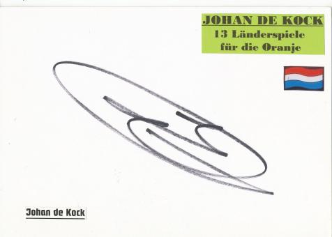 Johan De Kock   Holland  Fußball Autogramm Karte  original signiert 