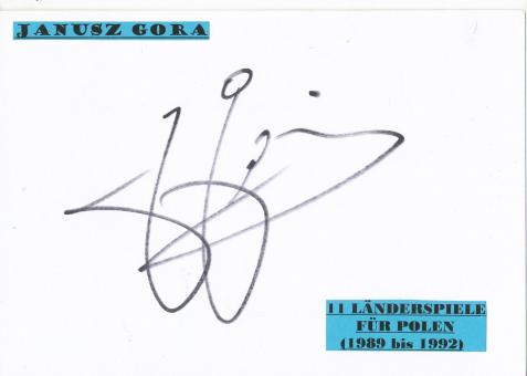 Janusz Gora   Polen  Fußball Autogramm Karte  original signiert 