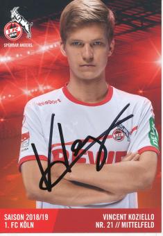 Vincent Koziello  2018/2019   FC Köln  Fußball Autogrammkarte original signiert 